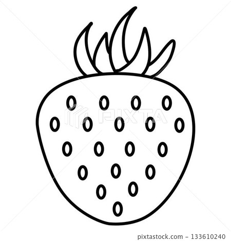Strawberry Coloring Page fruit illustration 133610240