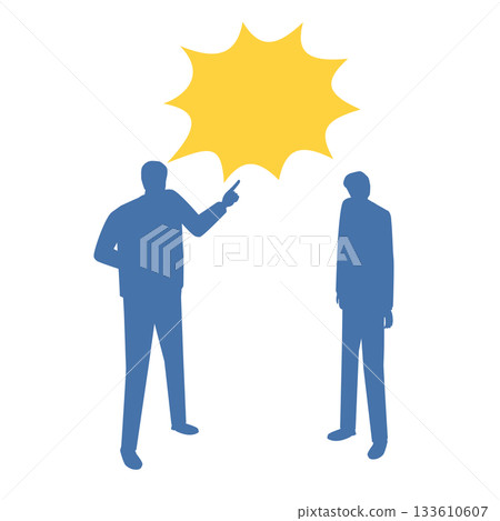 Silhouette of a man scolding Silhouette of a man scolding 133610607