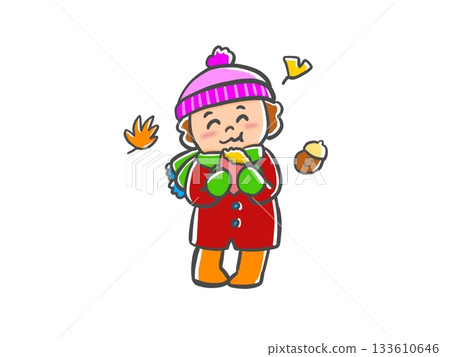 小孩吃烤地瓜 小孩吃烤地瓜 133610646