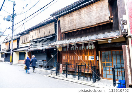 京都府京都市祇園2東山區冬季街景 133610702