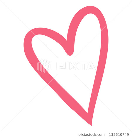 Pink heart doodle vector icon, love symbol, heart line art, romantic emotion emoji, Valentine's Day sign, save the date Pink heart doodle vector icon, love symbol, heart line art, romantic emotion emoji, Valentine's Day sign, save the date 133610749