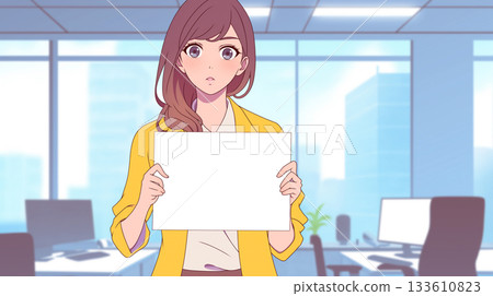 構圖簡潔卻傳遞有力訊息 | 畫面中運用了乾淨俐落的女性形象和留白。 133610823