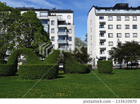 a blend of natural and urban elements in a Finnish cityscape a blend of natural and urban elements in a Finnish cityscape 133610970