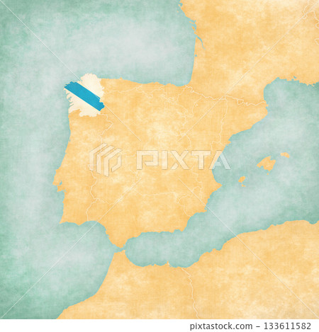Map of Iberian Peninsula - Galicia 133611582