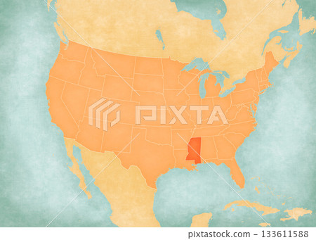 Map of United States of America - Mississippi Map of United States of America - Mississippi 133611588