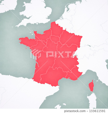 Map of France - French regions Map of France - French regions 133611591