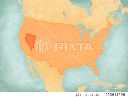 Map of United States of America - Nevada 133611596