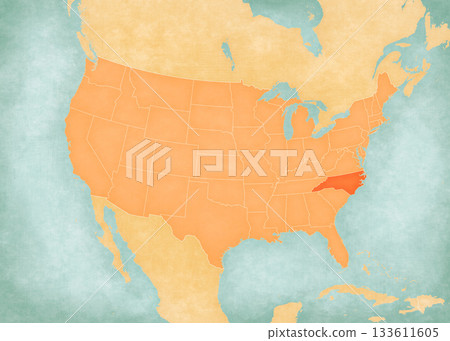 Map of United States of America - North Carolina 133611605