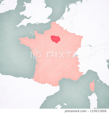 Map of France - Ile-de-France 133611608