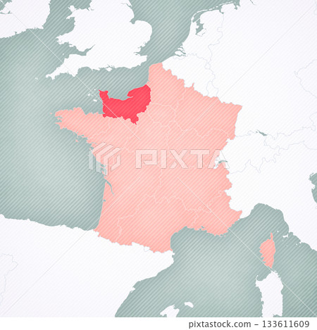 Map of France - Normandy 133611609