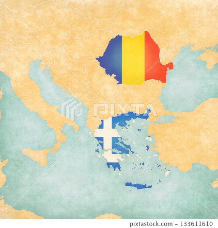 Map of Balkans - Greece and Romania Map of Balkans - Greece and Romania 133611610