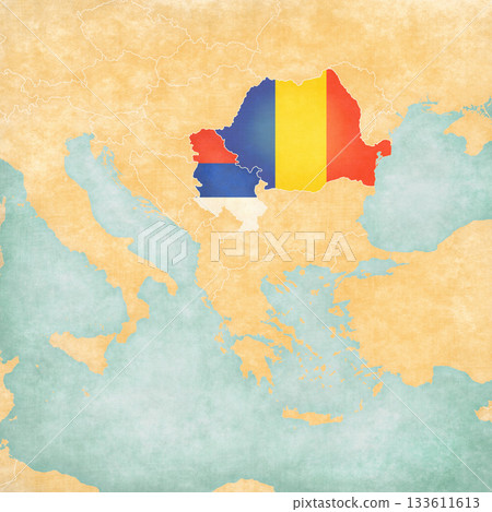 Map of Balkans - Romania and Serbia Map of Balkans - Romania and Serbia 133611613