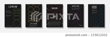 Minimalist geometric abstract poster collection. Retro Geometric cover template with vintage colorful shape. The versatile backgrounds for posters,labels, and template with text. Vector Minimalist geometric abstract poster collection. Retro Geometric cover template with vintage colorful shape. The versatile backgrounds for posters,labels, and template with text. Vector 133612032