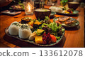 Enjoy a colorful Japanese lunch plate and healthy meal in a cafe surrounded by the warmth of wood and natural light. Enjoy a colorful Japanese lunch plate and healthy meal in a cafe surrounded by the warmth of wood and natural light. 133612078