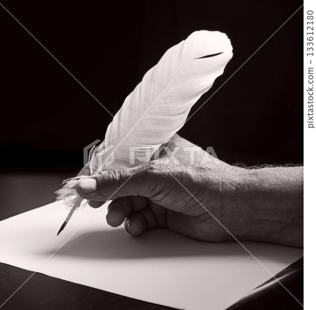 Old hand write letter on the table 133612180