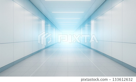一條沐浴在淡淡光線中的未來主義走廊 133612632