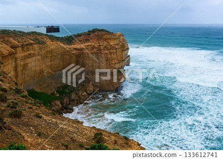 View of the cliff and the sea at Port Campbell National Park. 133612741