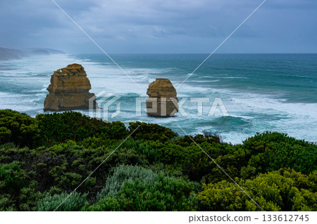 View of the Twelve Apostles and the sea. 133612745