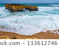 London Bridge rocks formation at the Port Campbell National Park. 133612746