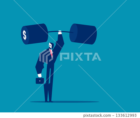 Robot. Artificial intelligence successfully with lifting overweight dollar coin 133612993