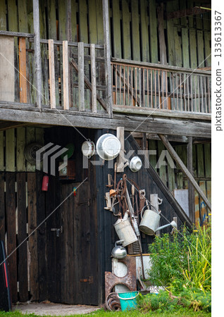 Rustic Barn Wall with Vintage Tools in Latvia 133613367