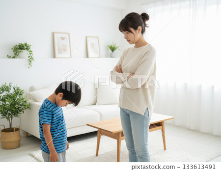 媽媽罵孩子 133613491