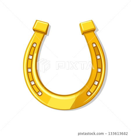 Shiny golden horseshoe for good luck Shiny golden horseshoe for good luck 133613682