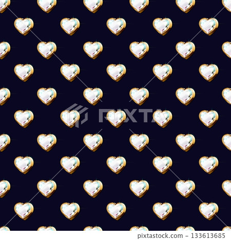 Seamless pattern of diamonds in a gold frame Seamless pattern of diamonds in a gold frame 133613685