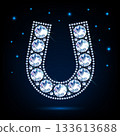 Shiny diamond horseshoe, dark blue 133613688