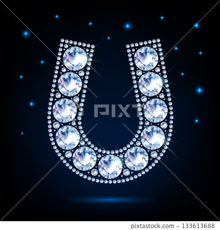 Shiny diamond horseshoe, dark blue Shiny diamond horseshoe, dark blue 133613688