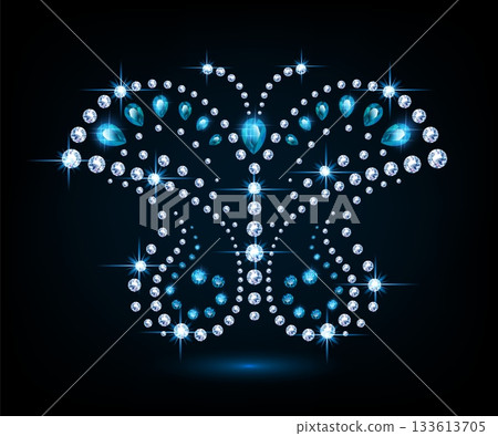 butterfly brooch made of diamonds and sapphires butterfly brooch made of diamonds and sapphires 133613705