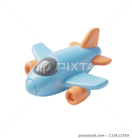 3D airplane icon with colorful design representing air travel, aviation, transportation, and global connectivity for digital and marketing projects 133613769