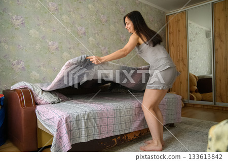 Morning Routine of a Young Woman at Home Morning Routine of a Young Woman at Home 133613842