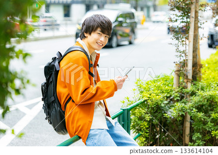 Men with smartphones 133614104