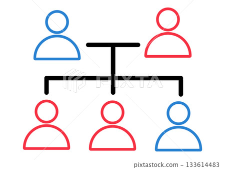 Simple family tree and family connections, genealogy icons that represent relationships and blood ties 133614483