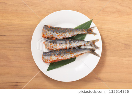 Sardine and Mentaiko (before cooking) 133614536