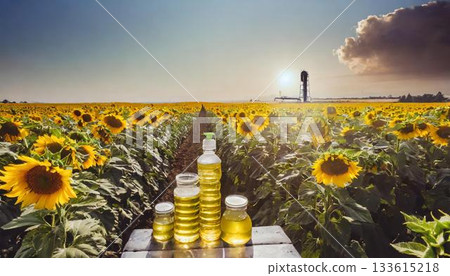 sunflower oil in the field sunflower oil in the field 133615218