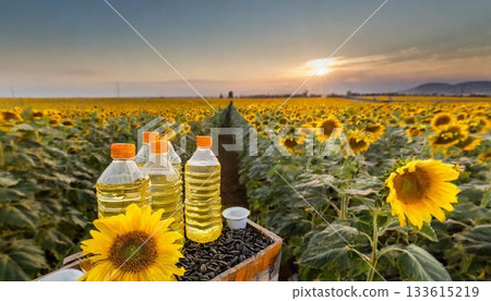 oil in a sunflower field oil in a sunflower field 133615219