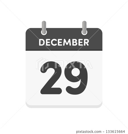 12月29日 - 12月29日每日日曆圖示 - 英文日曆,日期為12/29 12月29日 - 12月29日每日日曆圖示 - 英文日曆,日期為12/29 133615664