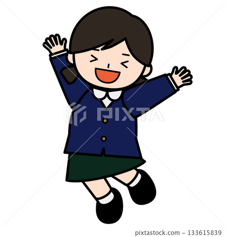 Girl jumping with joy 133615839