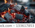 Close-up of a burning charcoal fire 133617853