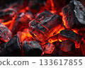 Close-up of burning charcoal 133617855
