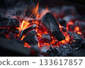 Close-up of burning charcoal 133617857