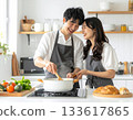 Couple enjoying cooking 133617865