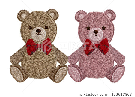 【友善的泰迪熊】手工刺繡插畫材料 133617868