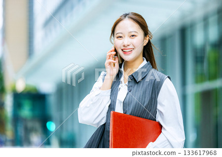Businesswoman in an office district 133617968