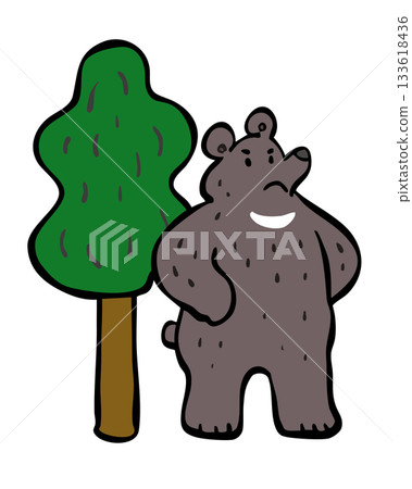 熊 熊 熊 擋在樹前 133618436