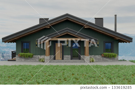 Private chalet-style house in green and stone in the mountains Private chalet-style house in green and stone in the mountains 133619285