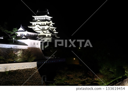 夜間的福山城本丸（廣島縣福山市） 133619454