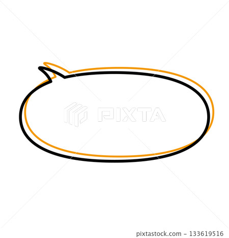 Simple speech bubble illustration, horizontal, oval 133619516